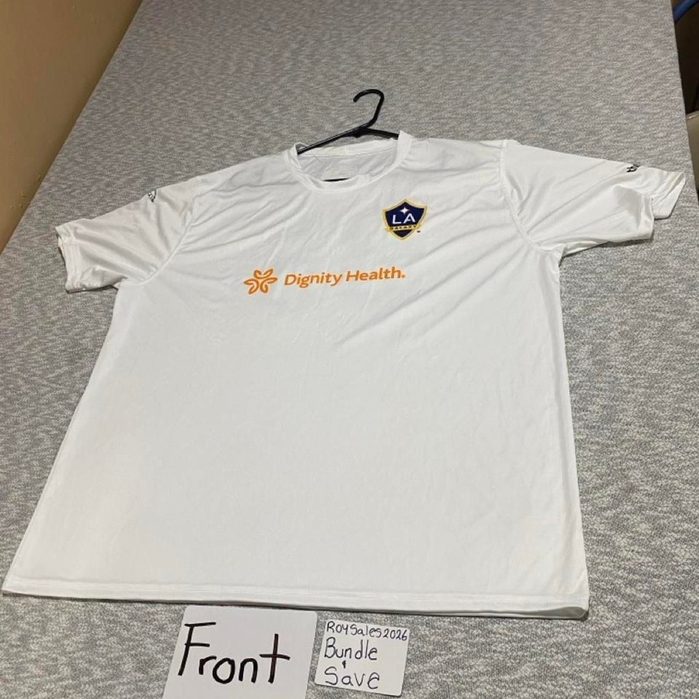 Score LA Galaxy white soccer jersey size AXL ( adult XL). YMCA logo SKU-C120